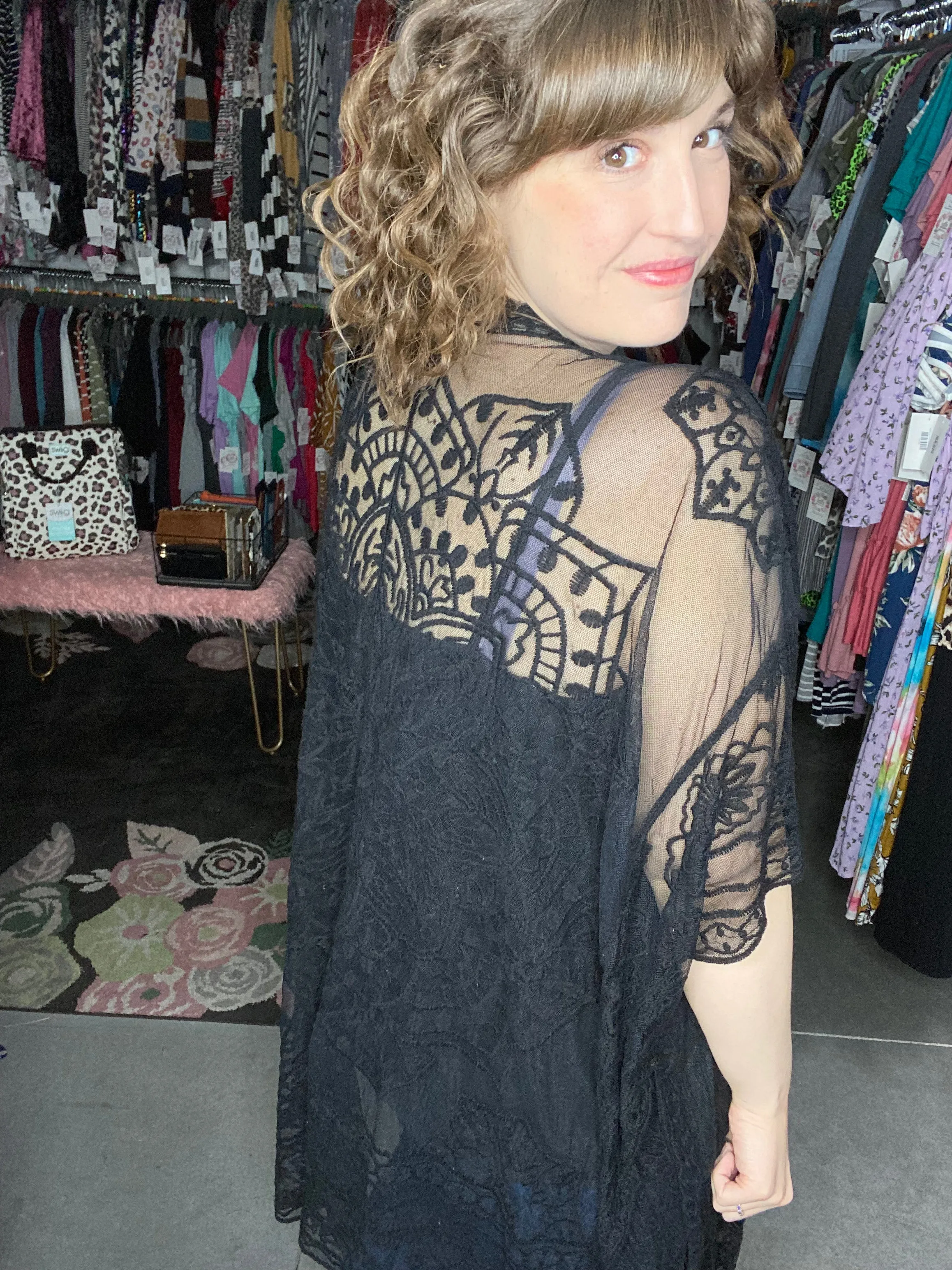 Floral Mandala Embroidered Kimono