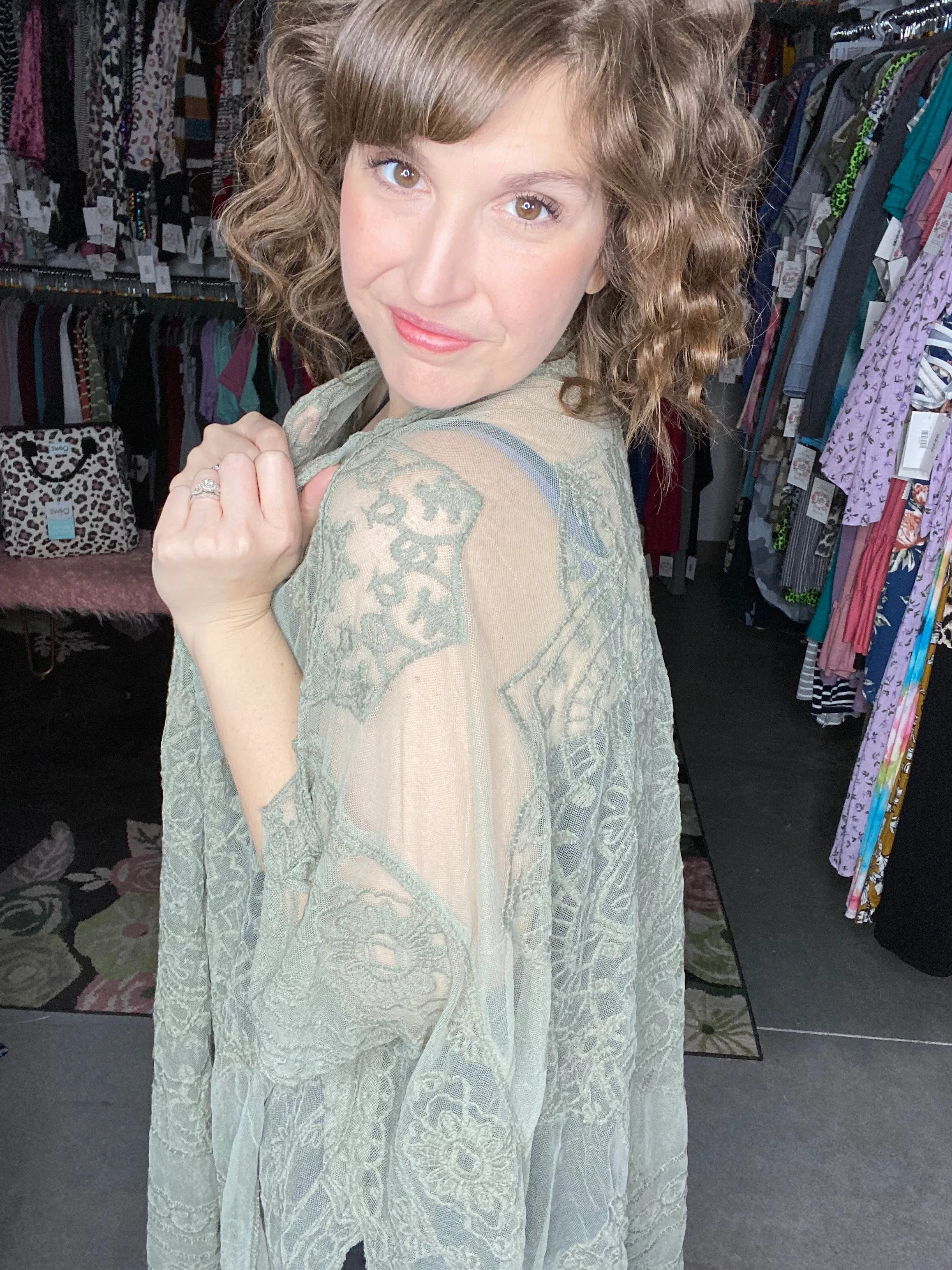 Floral Mandala Embroidered Kimono