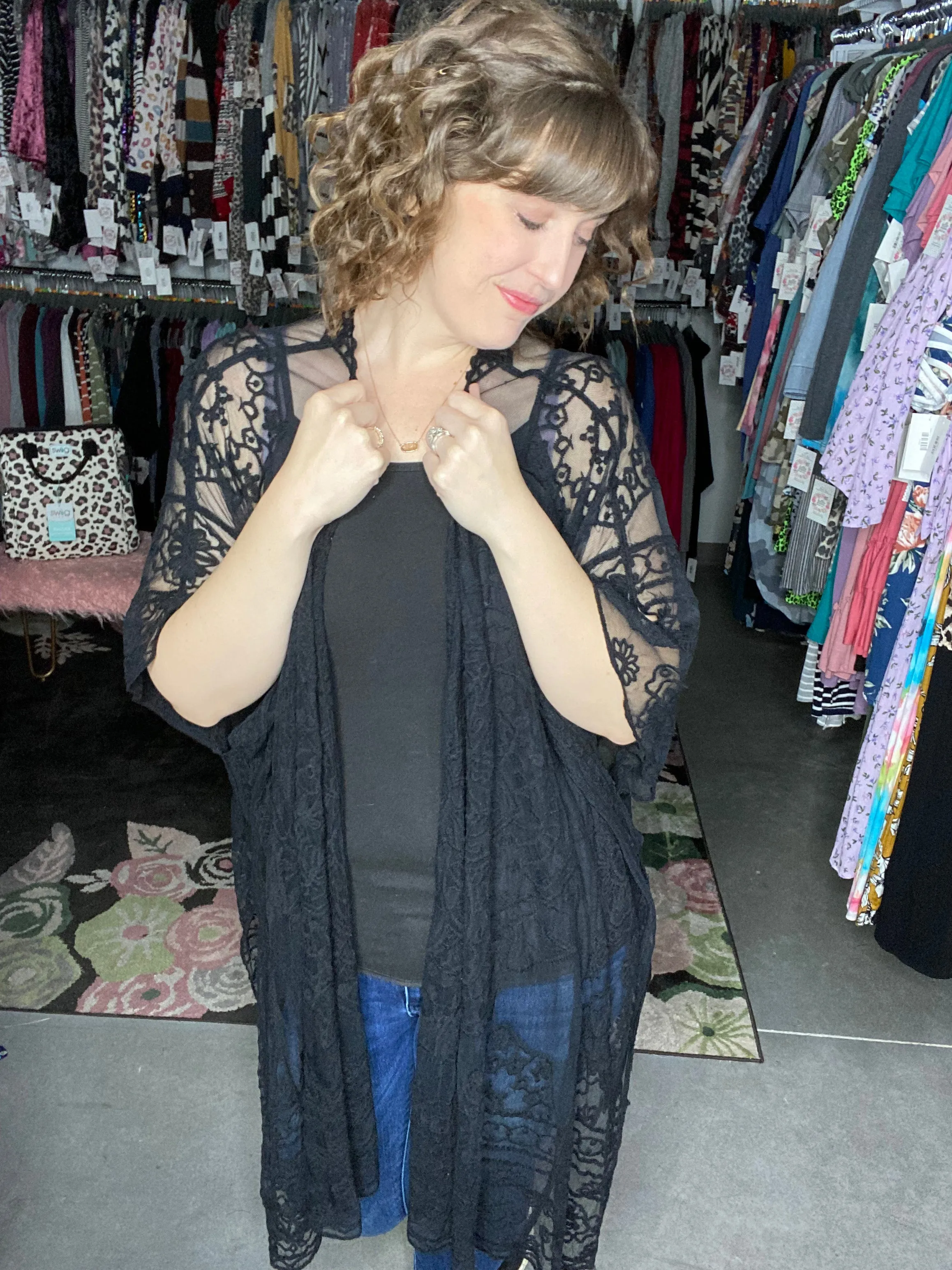 Floral Mandala Embroidered Kimono