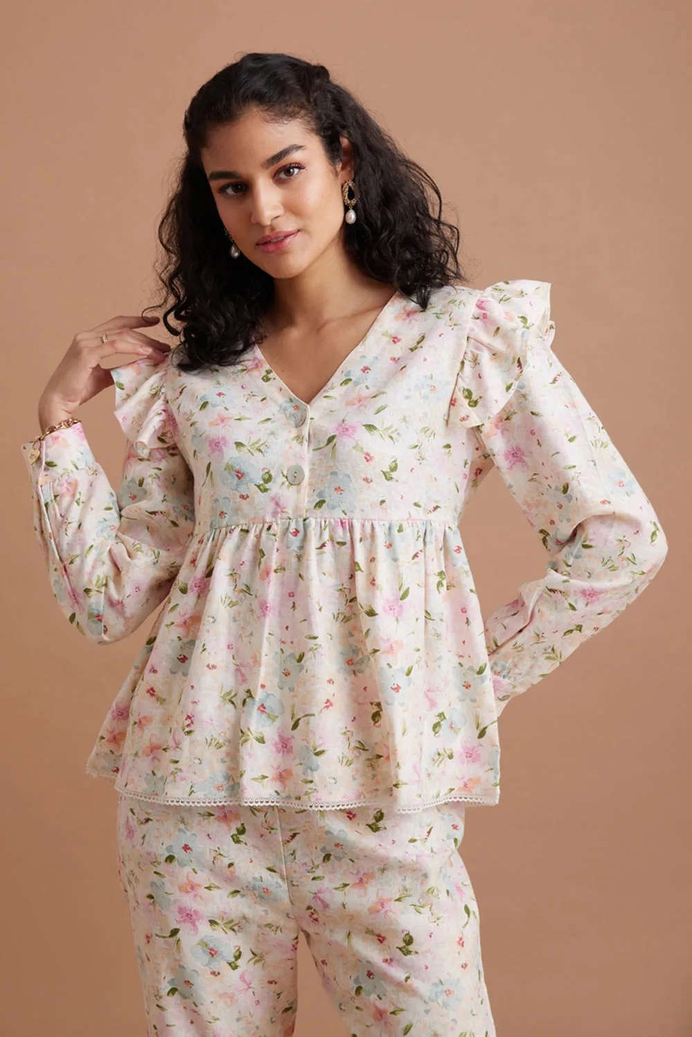 Floral Peplum Co-ord Set