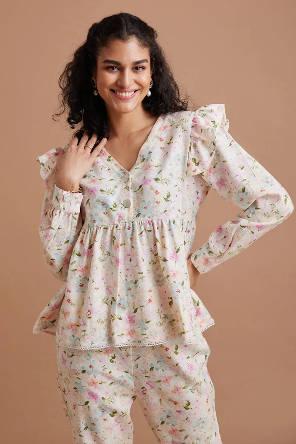 Floral Peplum Co-ord Set