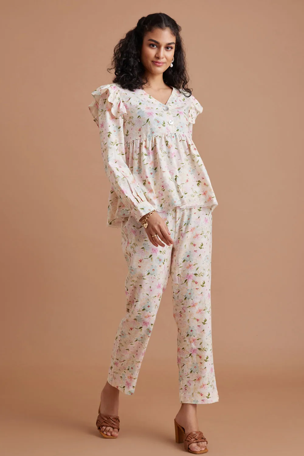 Floral Peplum Co-ord Set