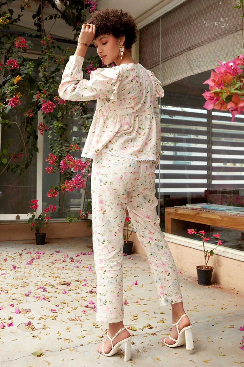 Floral Peplum Co-ord Set