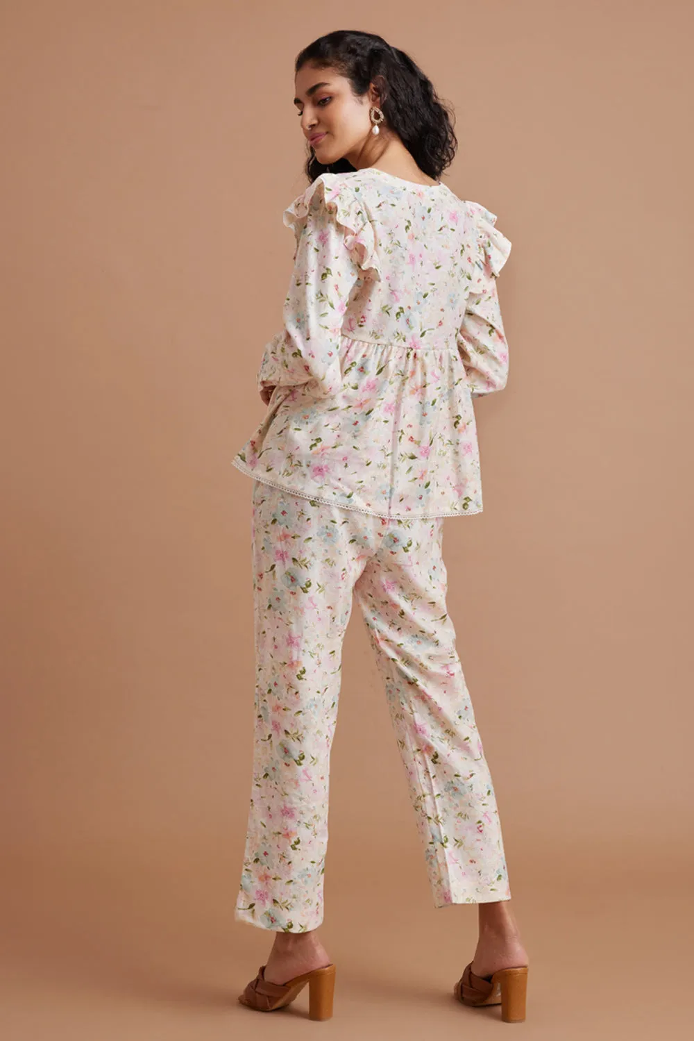 Floral Peplum Co-ord Set