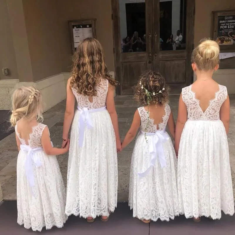 Florence Flower Girl Dress - White