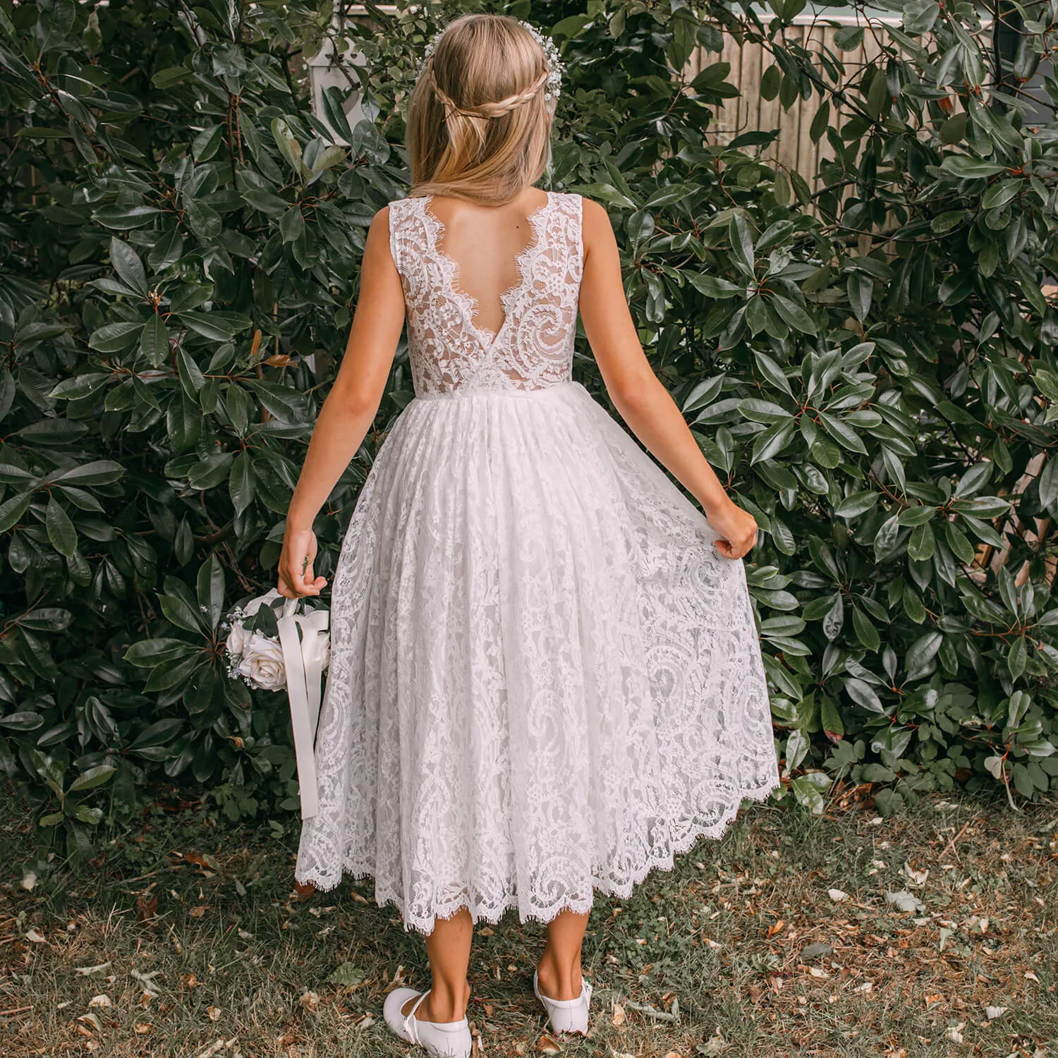 Florence Flower Girl Dress - White