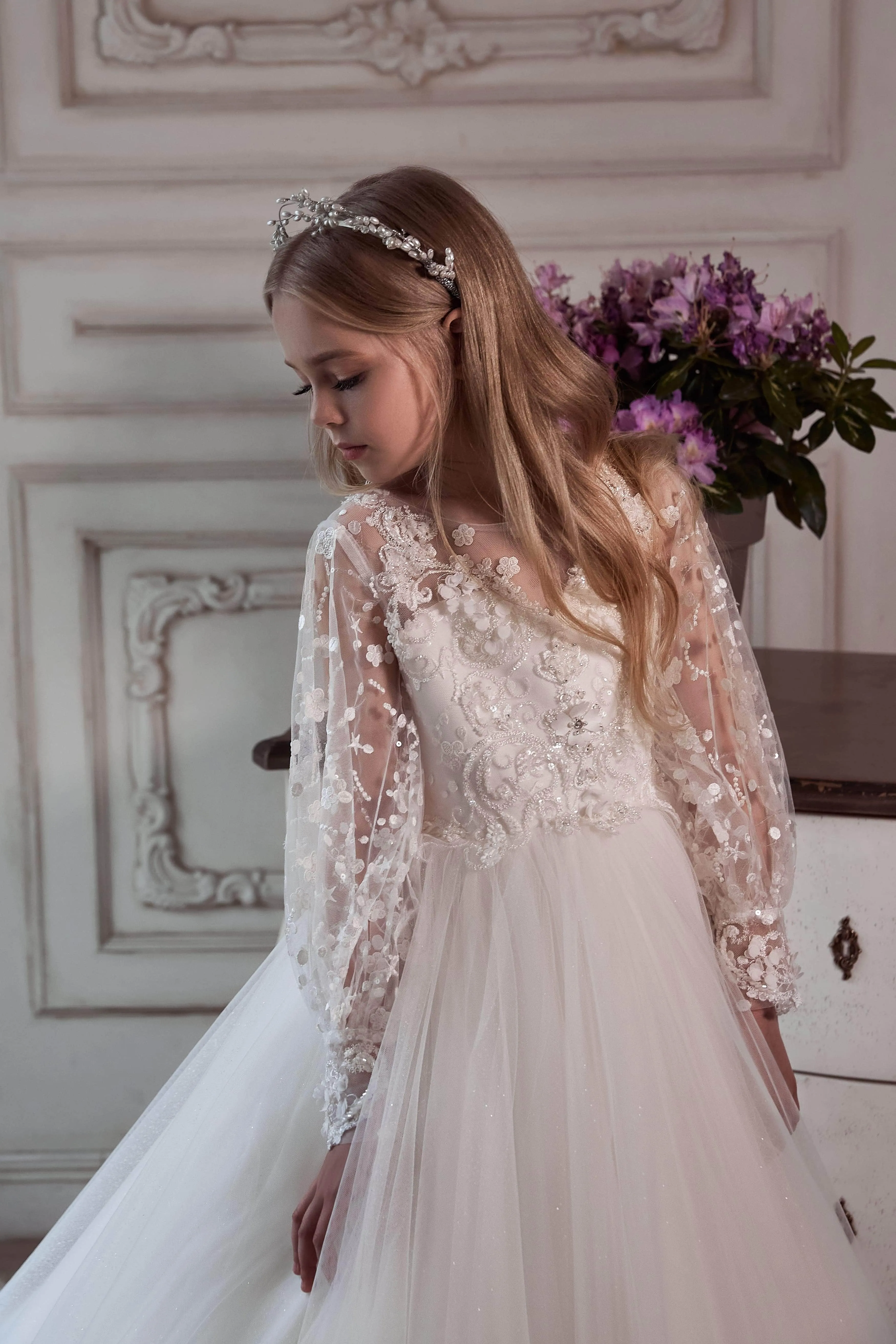 Flower Girl Dress with Open Back