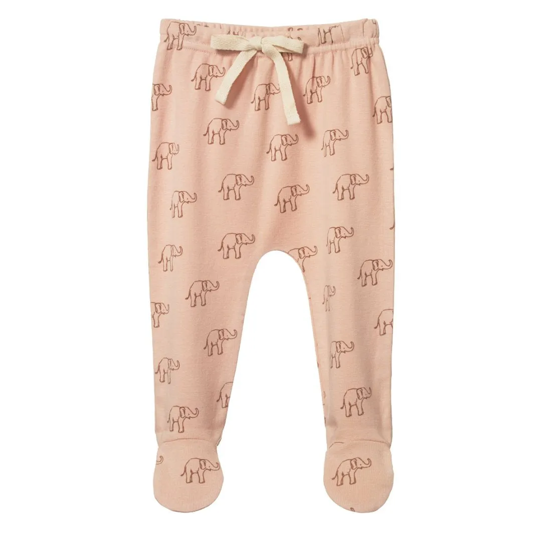Footed Rompers - Elephant Rose