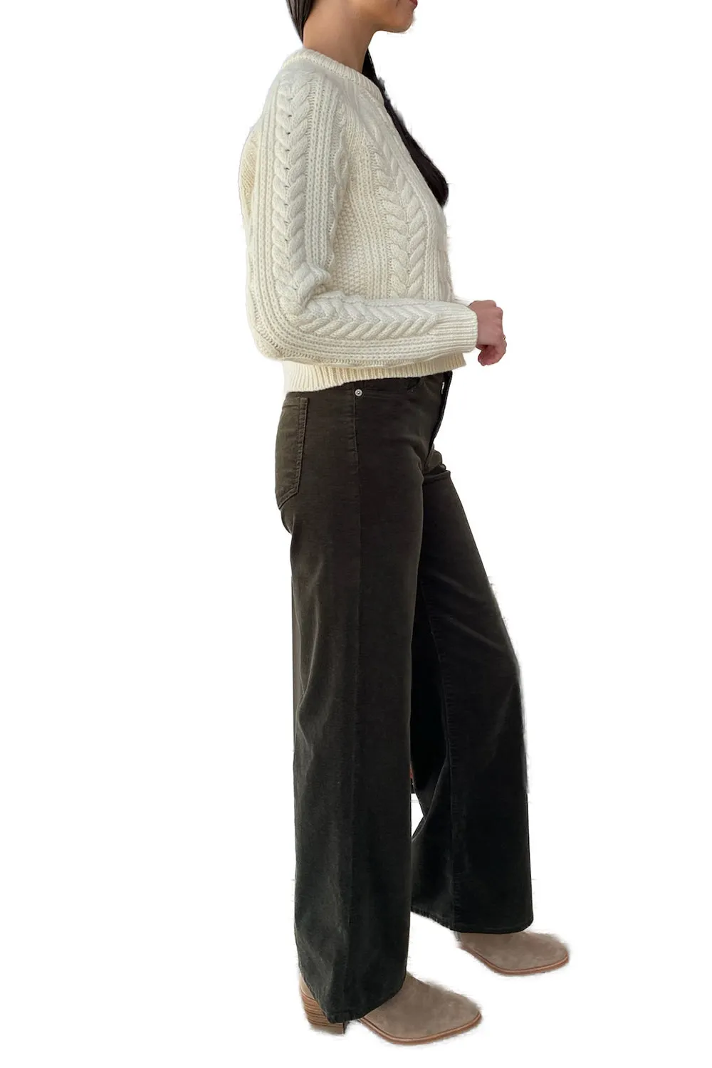 FRAME - Le Slim Palazzo Corduroy Pant - Rich Military
