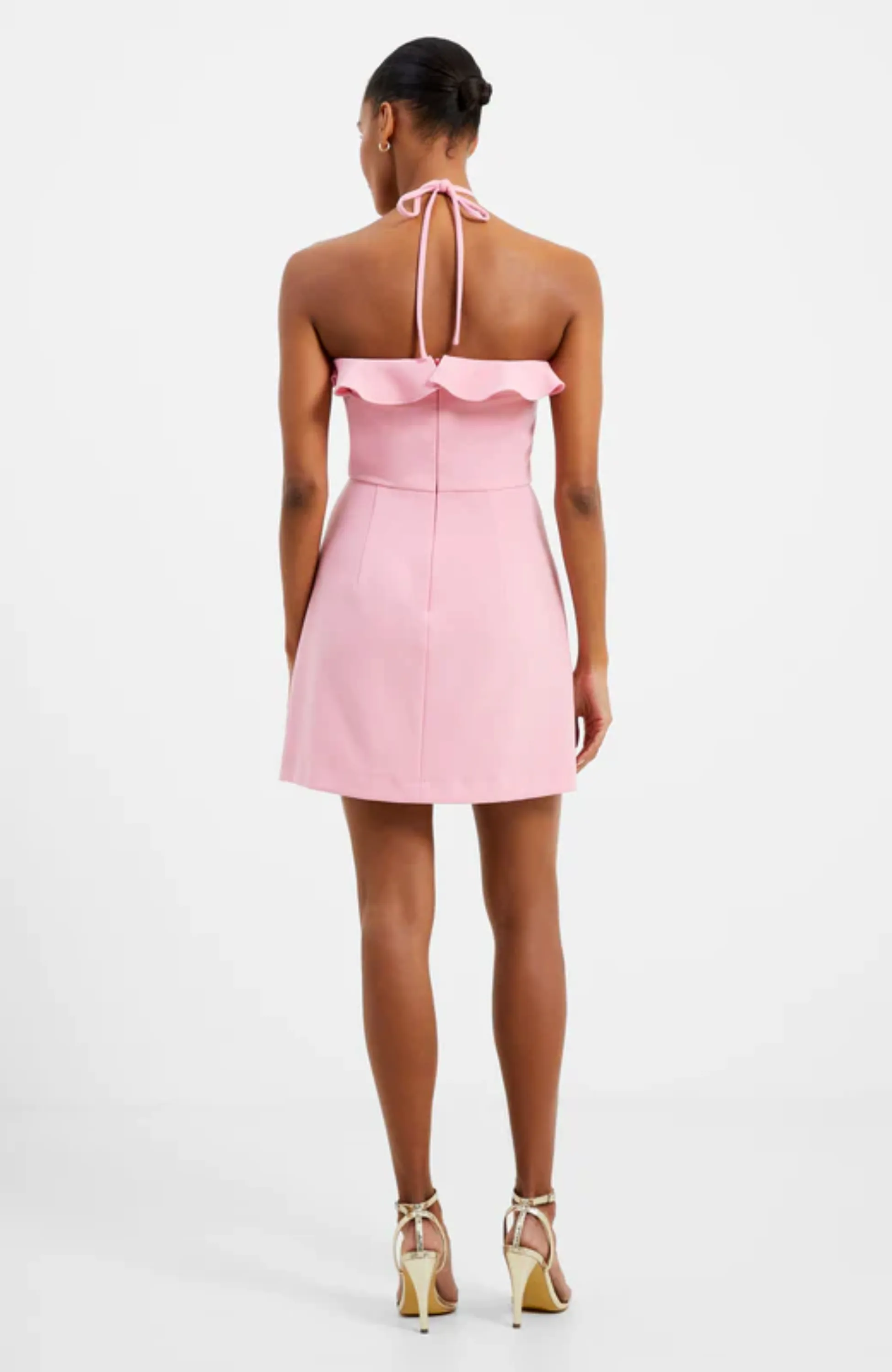 French Connection - Whisper Ruffle Halter Neck Dress