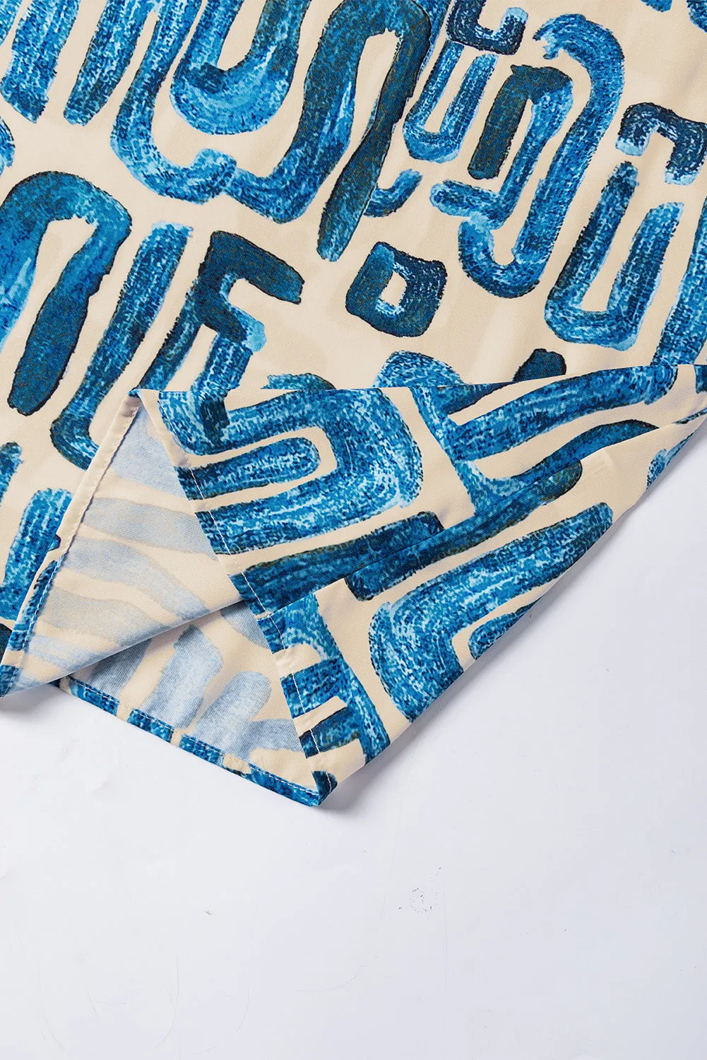 Frilled Neck Printed Top