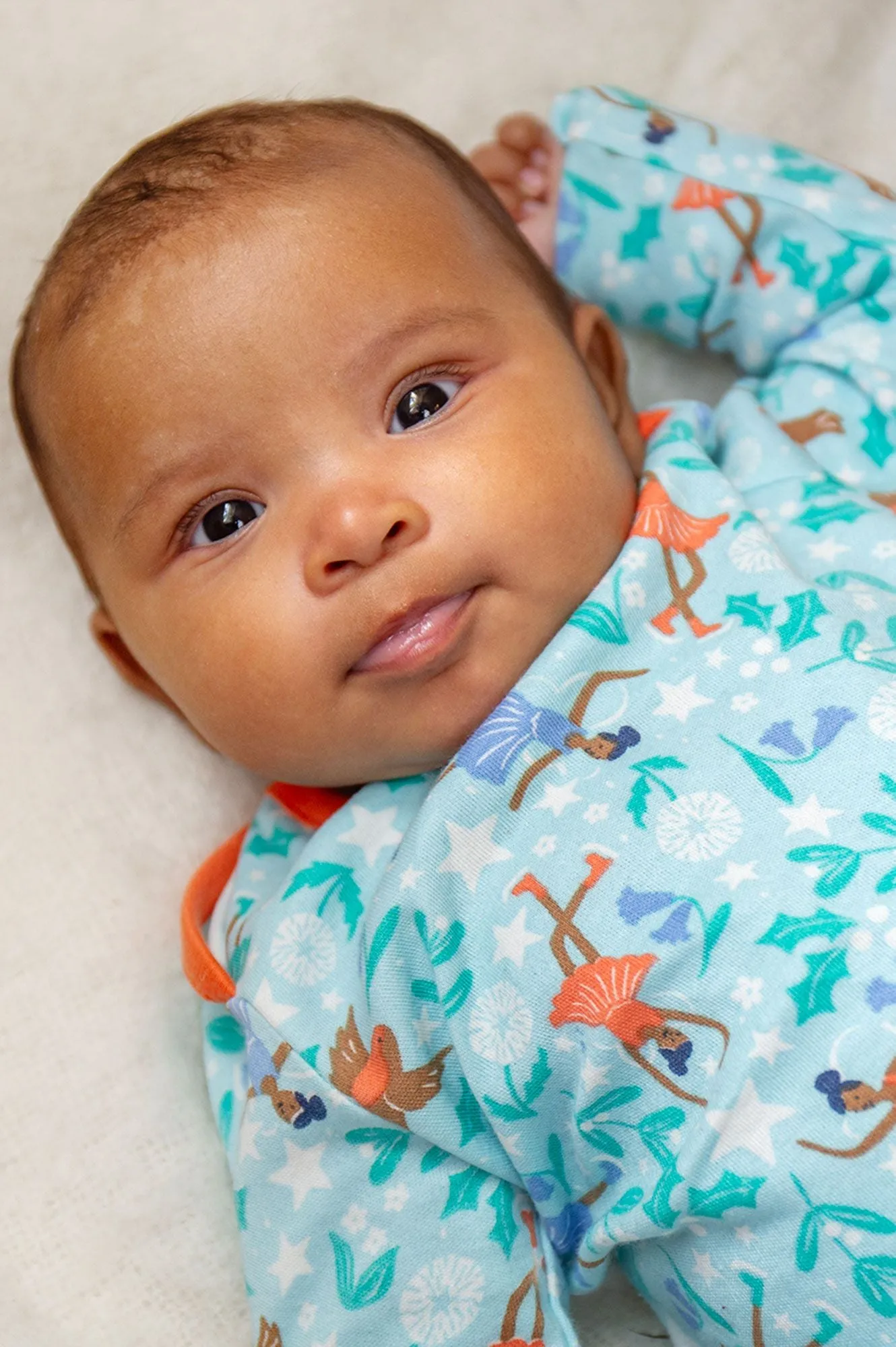 Frugi Easy Printed Babygrow Glacier Enchanted Forest