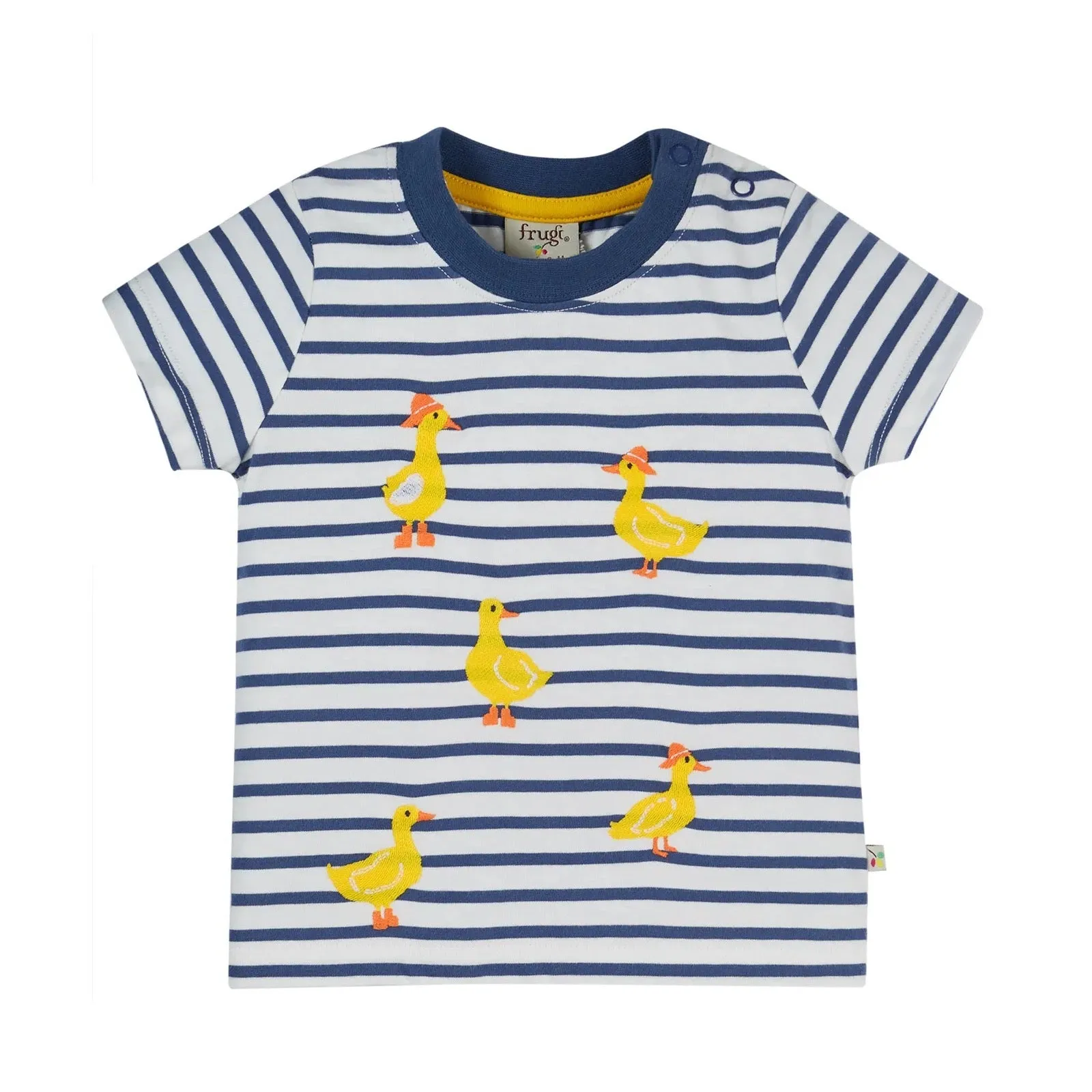 Frugi Ennis Infant T-Shirt Kr5na Navy Stripe Ducks