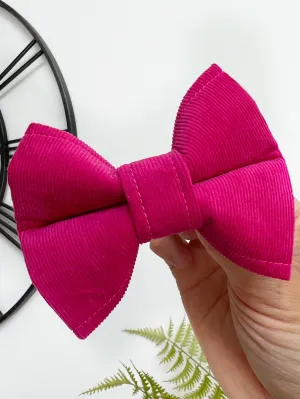 Fuchsia Corduroy Dog Bow Tie