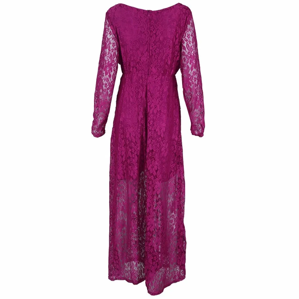 Gail Freeman M-2XL Lace Maternity V-Neck Wedding Gown, Bridesmaid or Party Dress