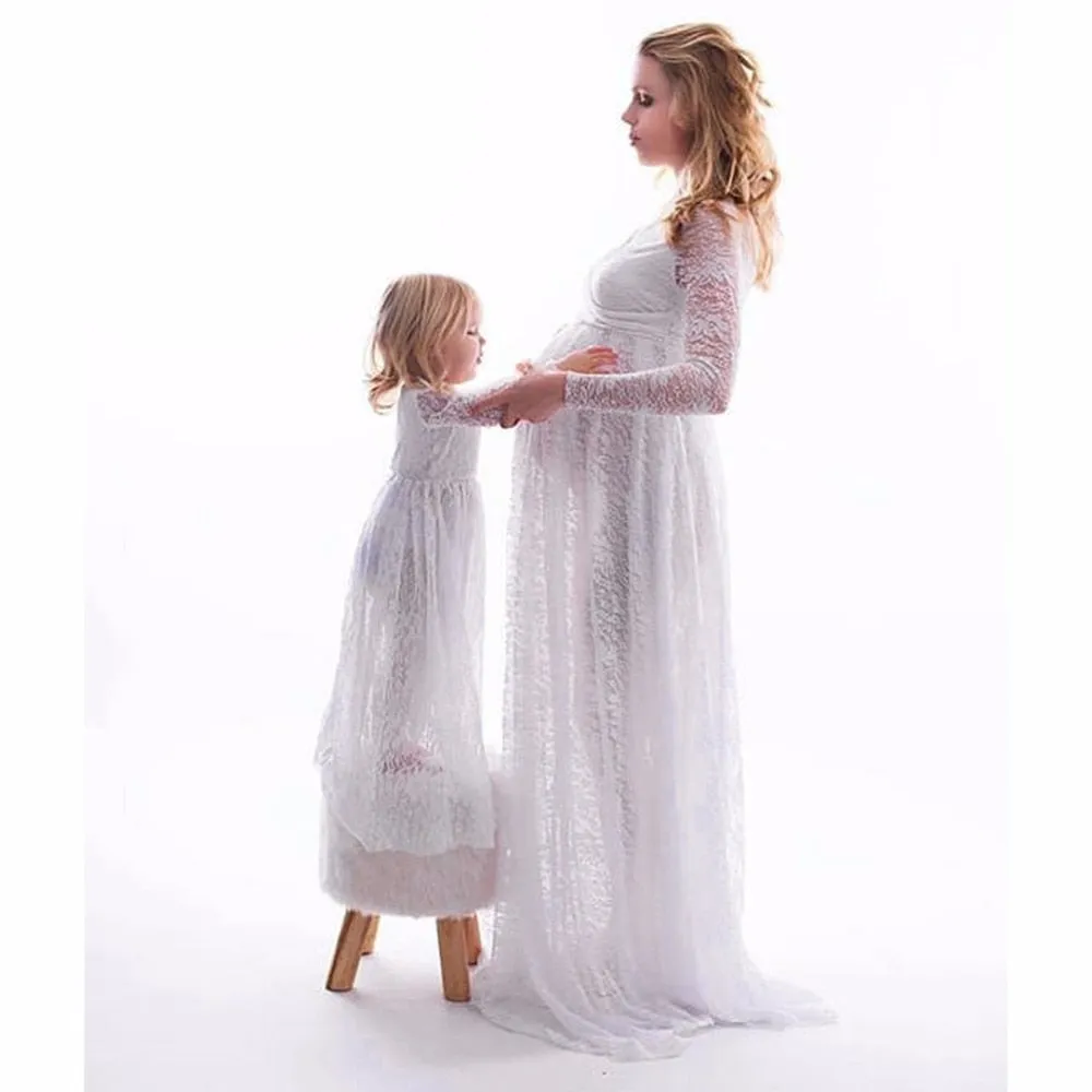 Gail Freeman M-2XL Lace Maternity V-Neck Wedding Gown, Bridesmaid or Party Dress