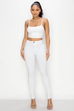 Gallie White High Waist Skinny Pants Plus