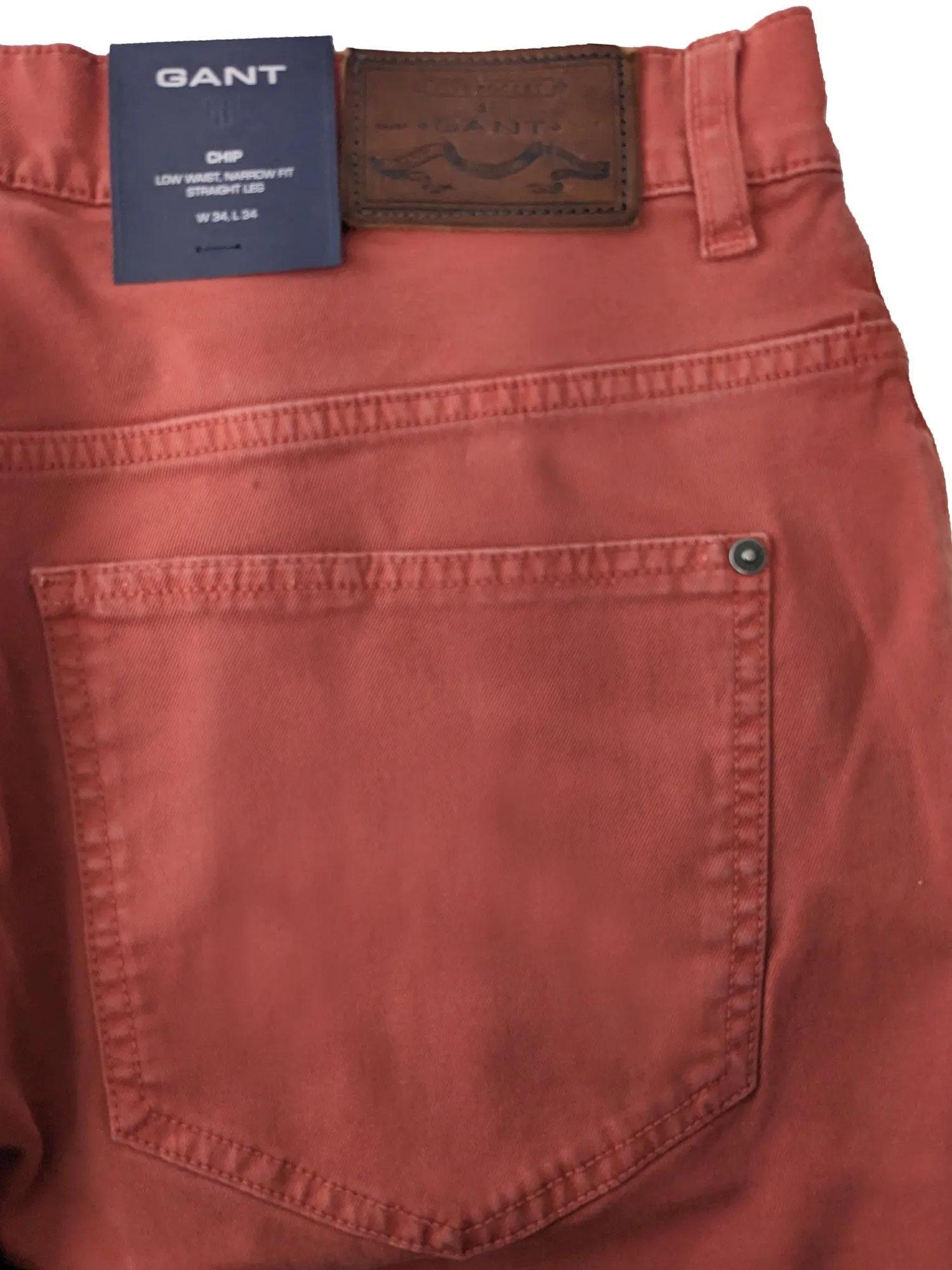 GANT Men's Orange Rose Comfort Jean Chip Fit 105015 Size 34/34 NWT