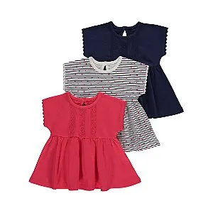 George Younger Girls Crochet Trim Peplum Tops 3 Pack