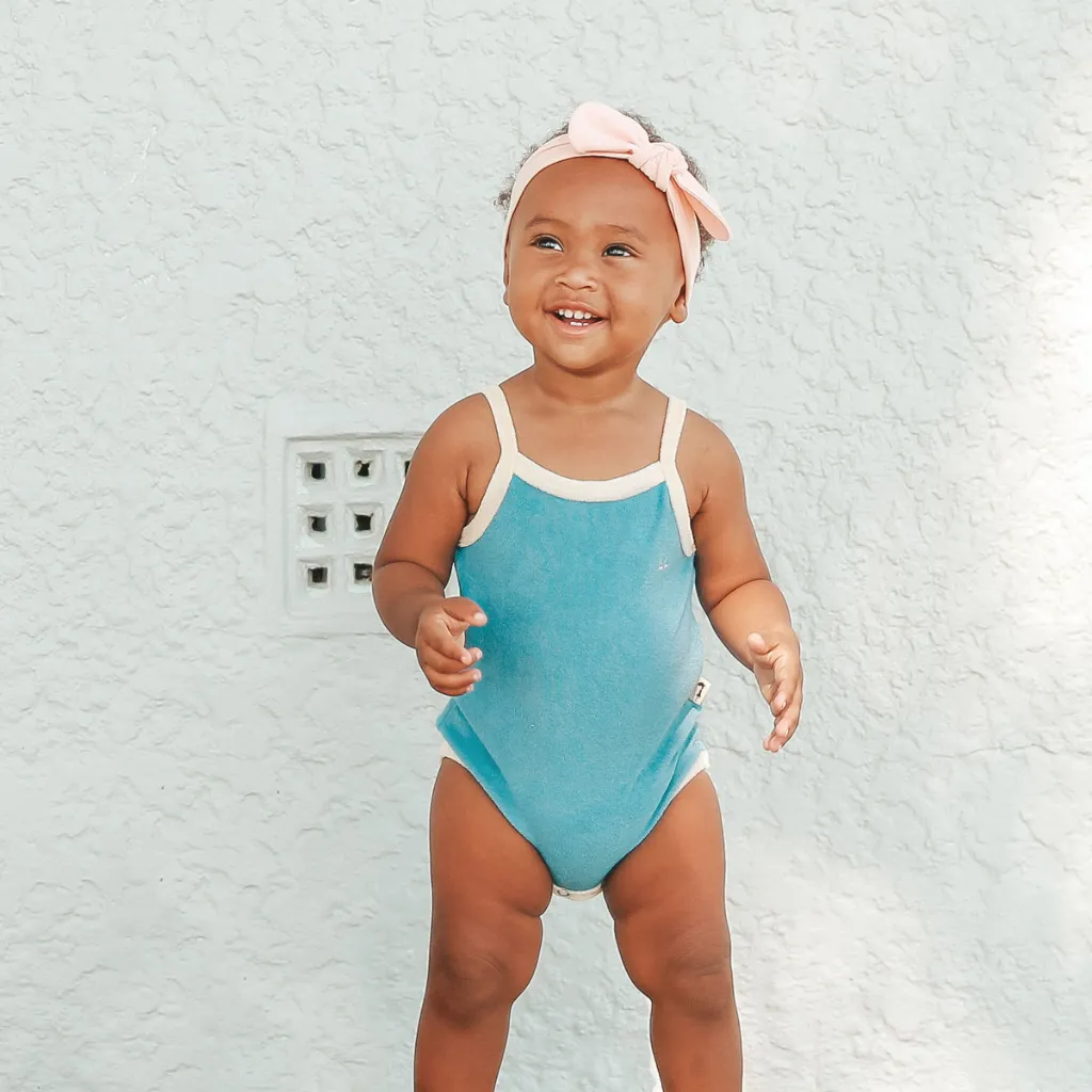 Gertie Blue Terry Romper