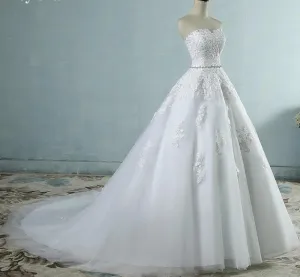 Gigi Cross Lace Flower Sweetheart White Ivory Wedding Dresses Sizes: 2-26 W