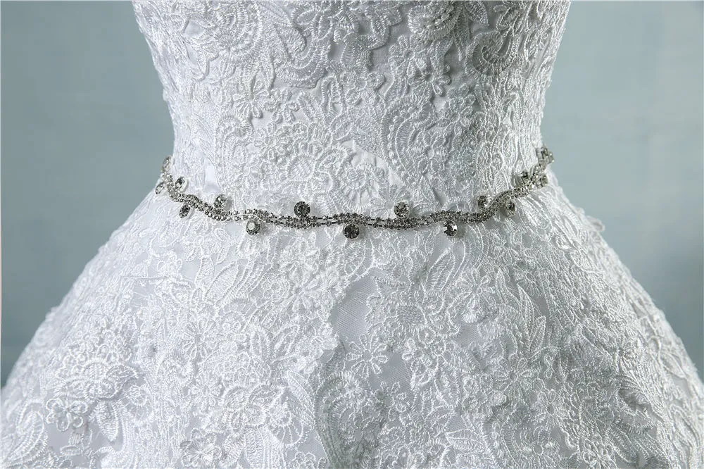 Gigi Cross Lace Flower Sweetheart White Ivory Wedding Dresses Sizes: 2-26 W