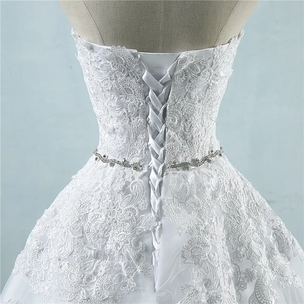 Gigi Cross Lace Flower Sweetheart White Ivory Wedding Dresses Sizes: 2-26 W