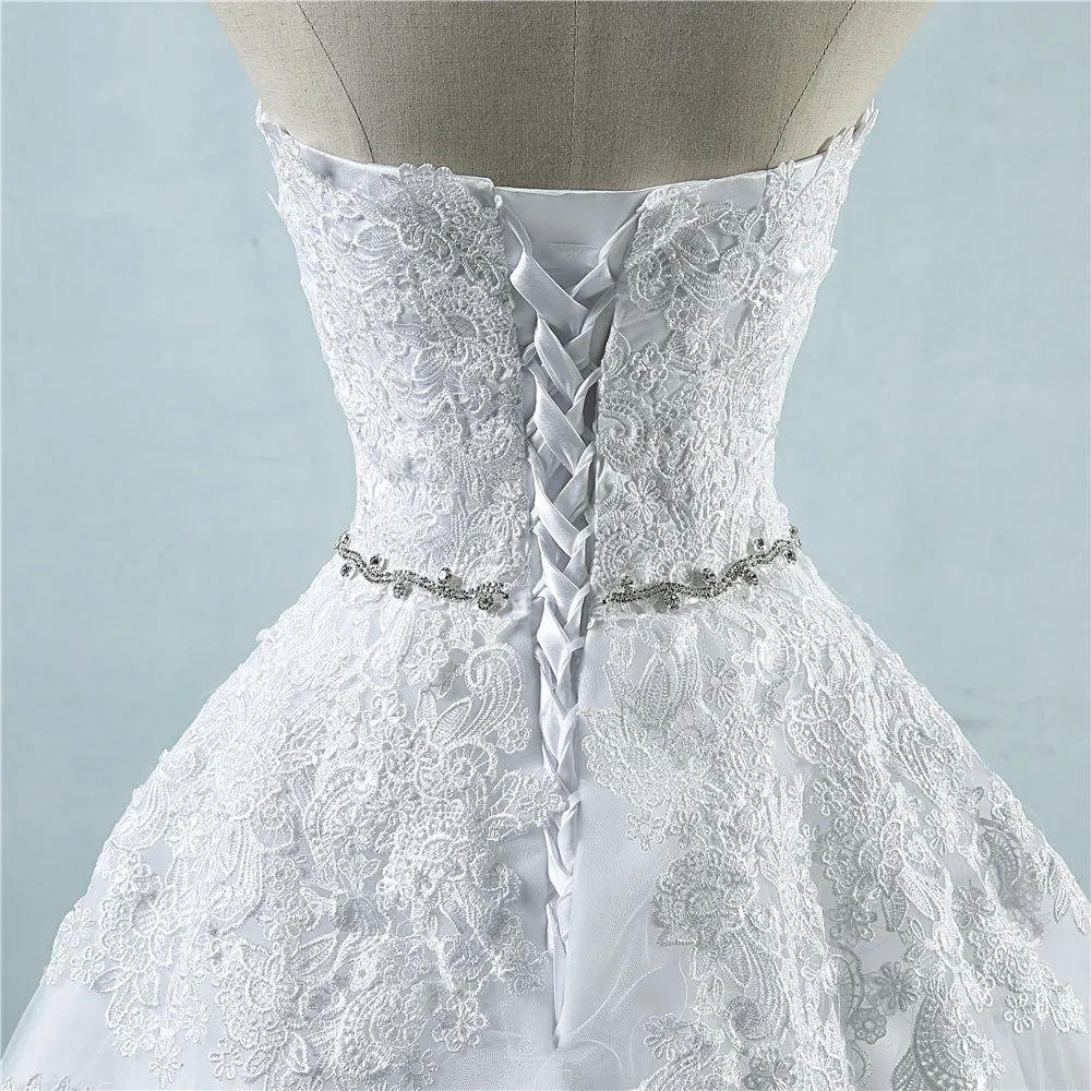 Gigi Cross Lace Flower Sweetheart White Ivory Wedding Dresses Sizes: 2-26 W