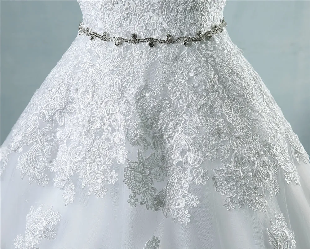 Gigi Cross Lace Flower Sweetheart White Ivory Wedding Dresses Sizes: 2-26 W