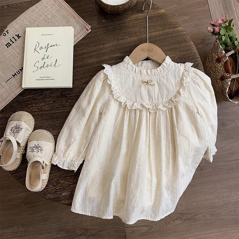 Girls' Clothing Dresses Baby Lace Lace Cutout Princess Dress