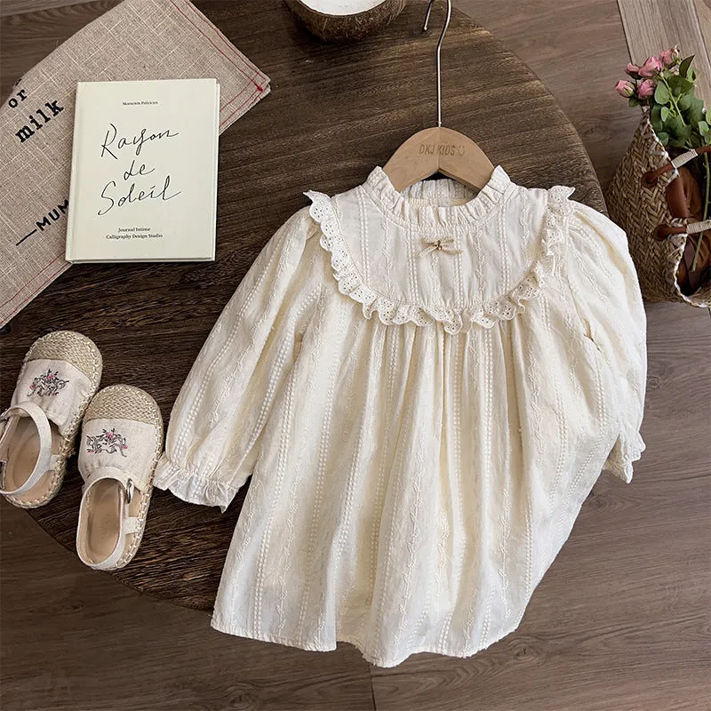 Girls' Clothing Dresses Baby Lace Lace Cutout Princess Dress