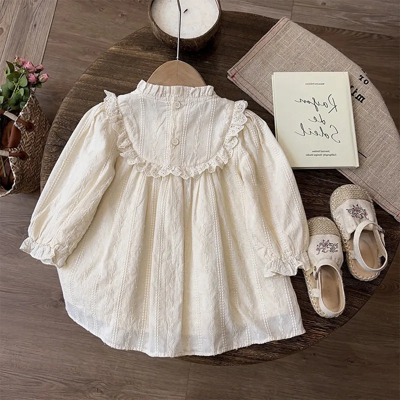 Girls' Clothing Dresses Baby Lace Lace Cutout Princess Dress