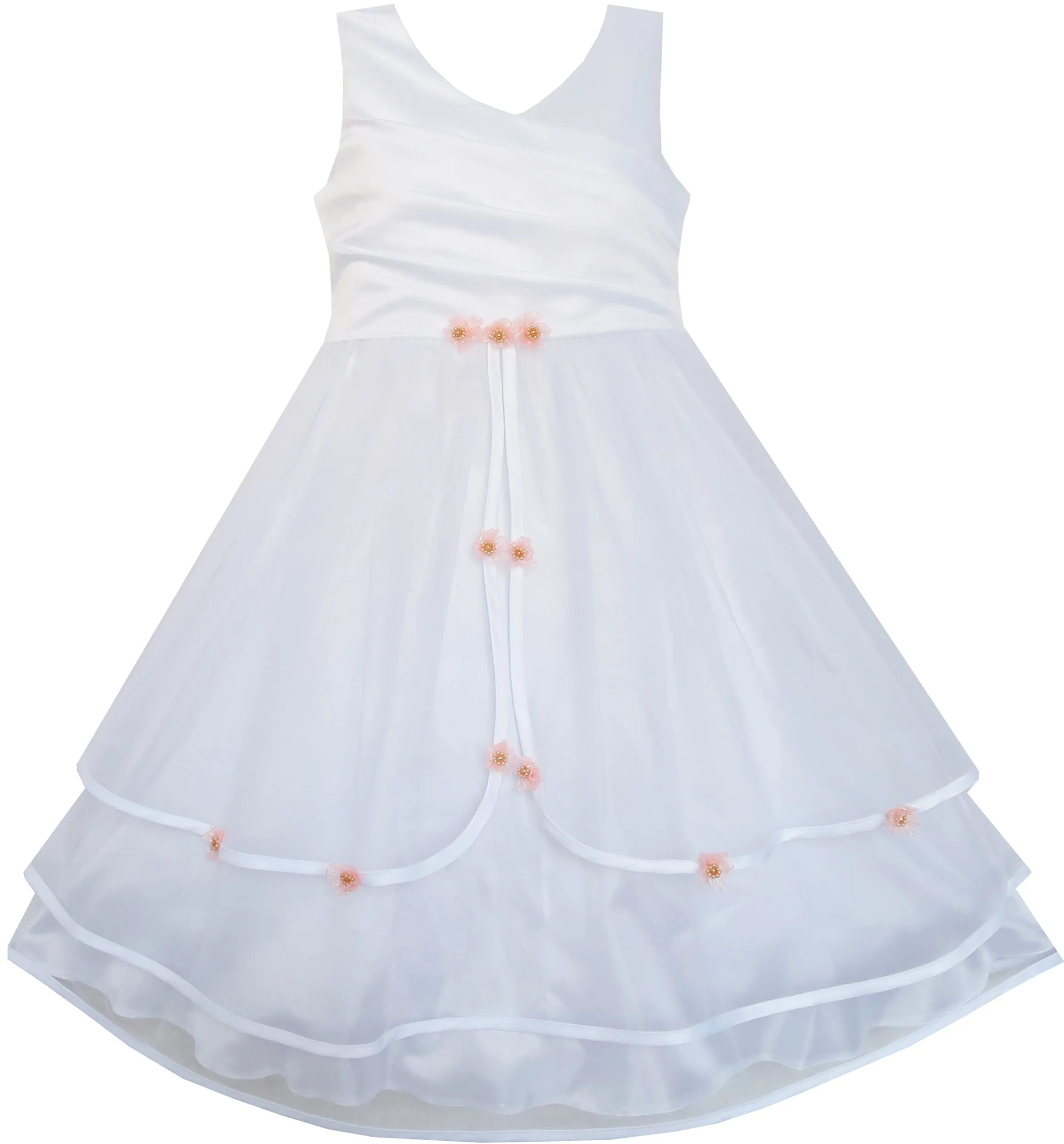 Girls Dress Lace Long Sleeve Maxi Wedding Party Size 6-14 Years