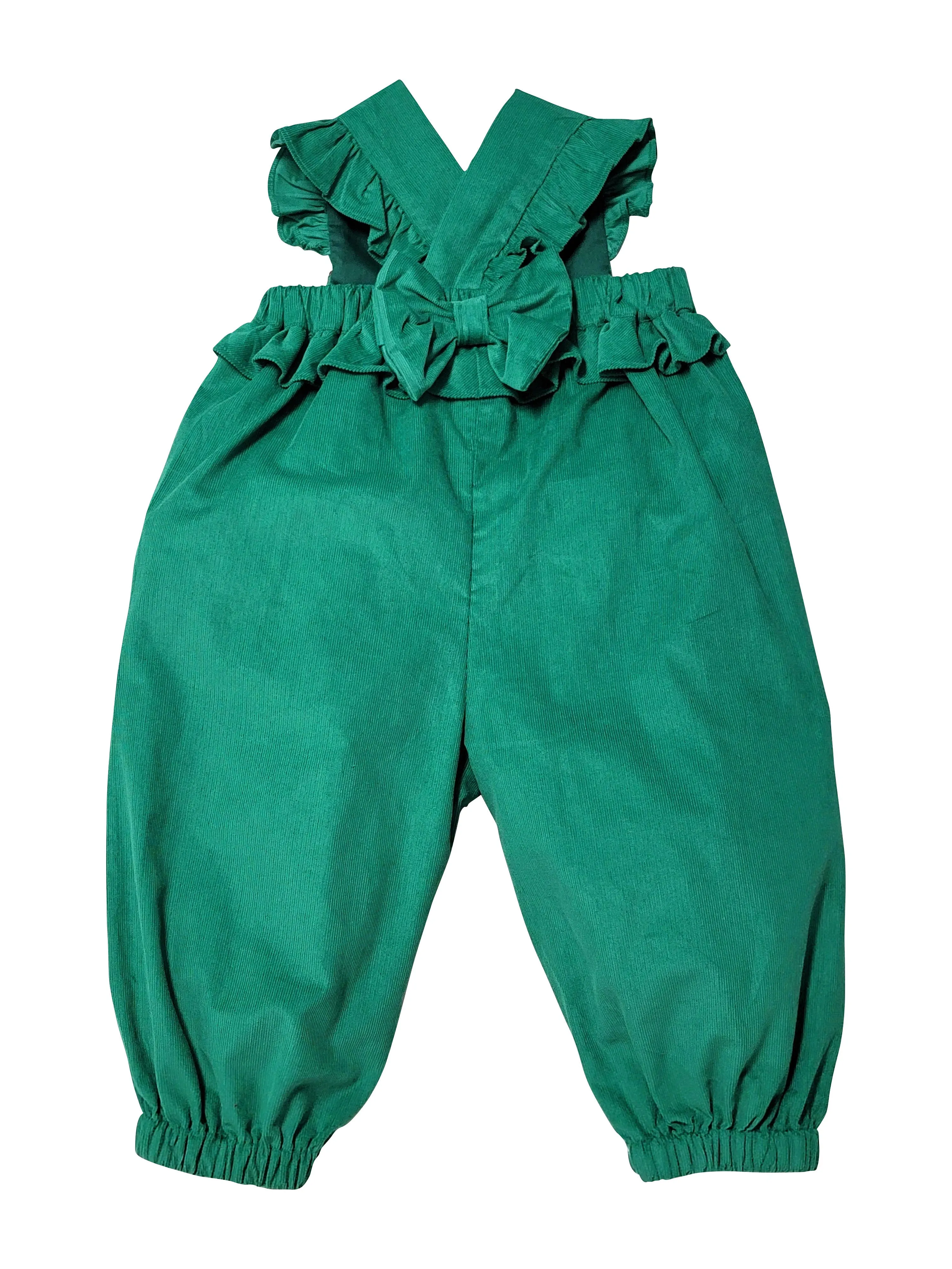 Girl's Green Corduroy Romper