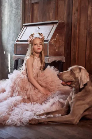 Girls Ruffled Pink Dress for Special Occasions