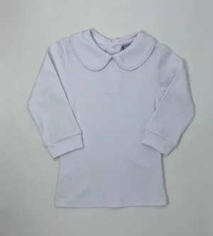 Girls White Knit Long Sleeve Shirt