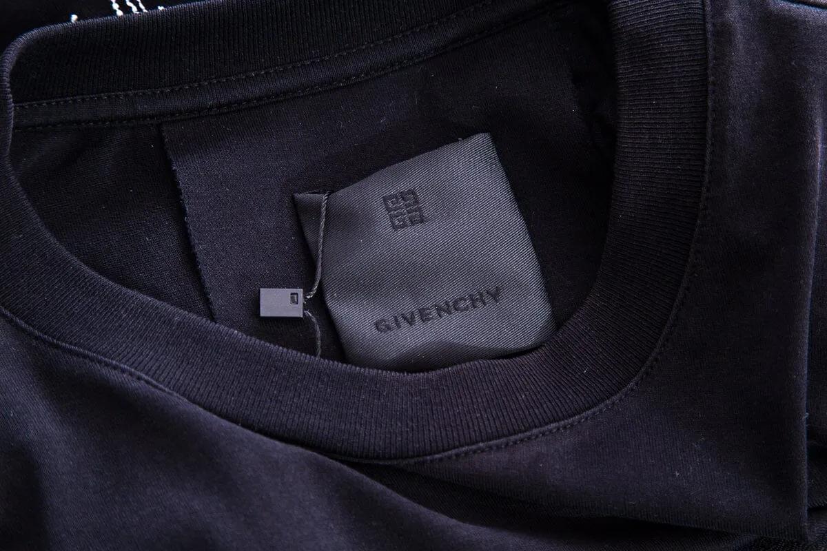 Givenchy Black Embroidered Logo Detail  T-Shirt SZ XS