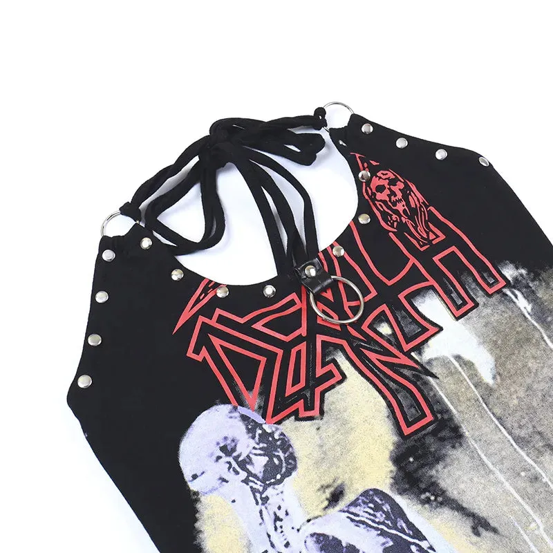 Goth Print Halter Top