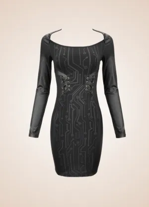 Gothic Long Sleeve Mini Dress