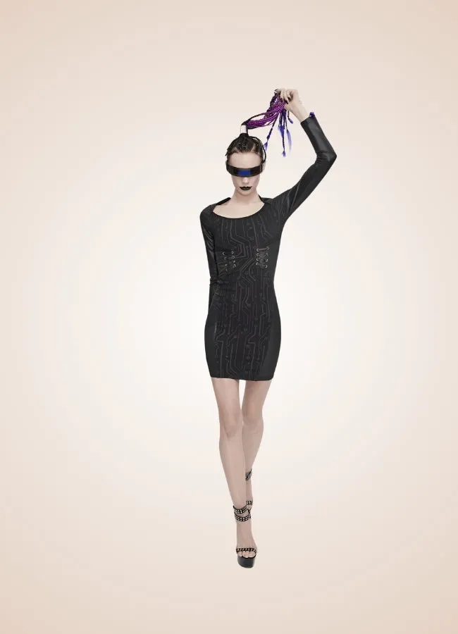 Gothic Long Sleeve Mini Dress