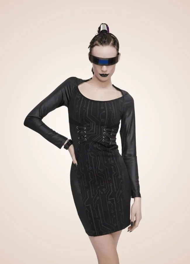 Gothic Long Sleeve Mini Dress
