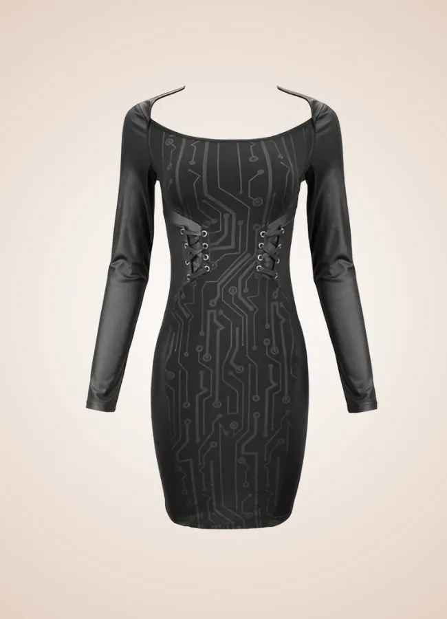 Gothic Long Sleeve Mini Dress