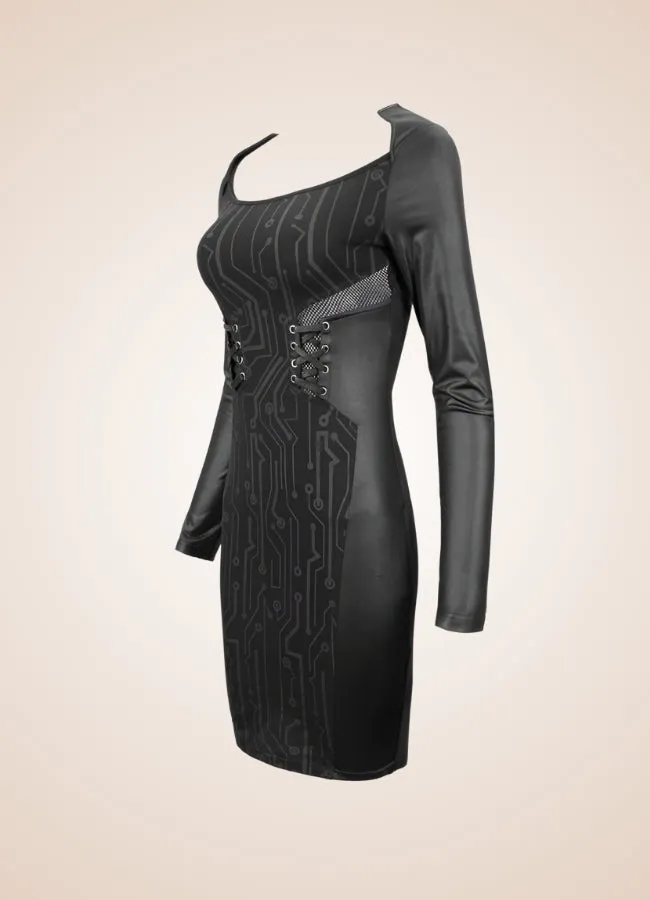 Gothic Long Sleeve Mini Dress