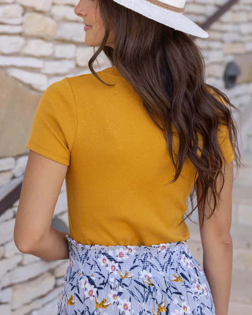 Grace & Lace Cotton Baby Tee - Mustard