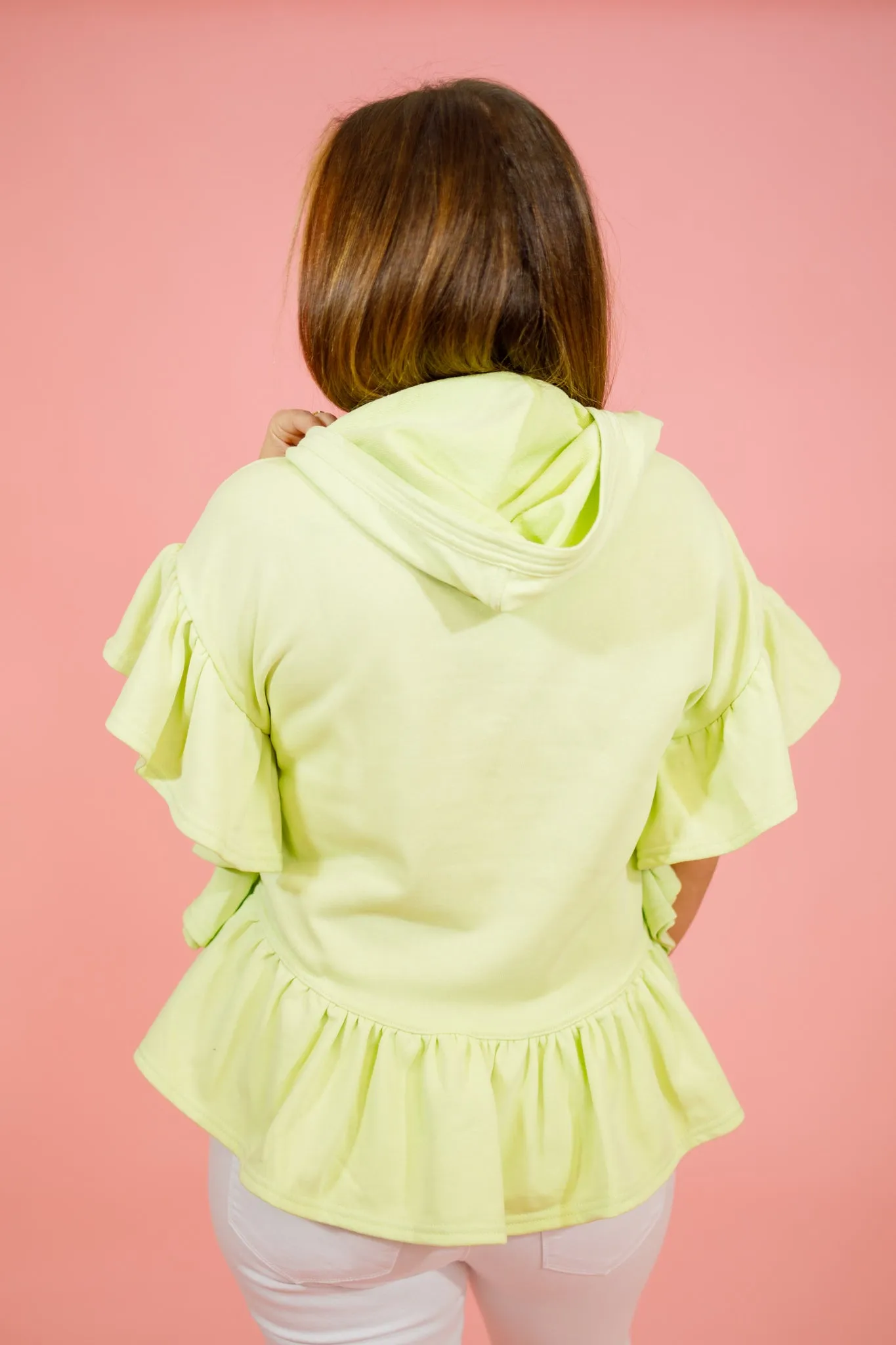 Green Flutter Peplum Top