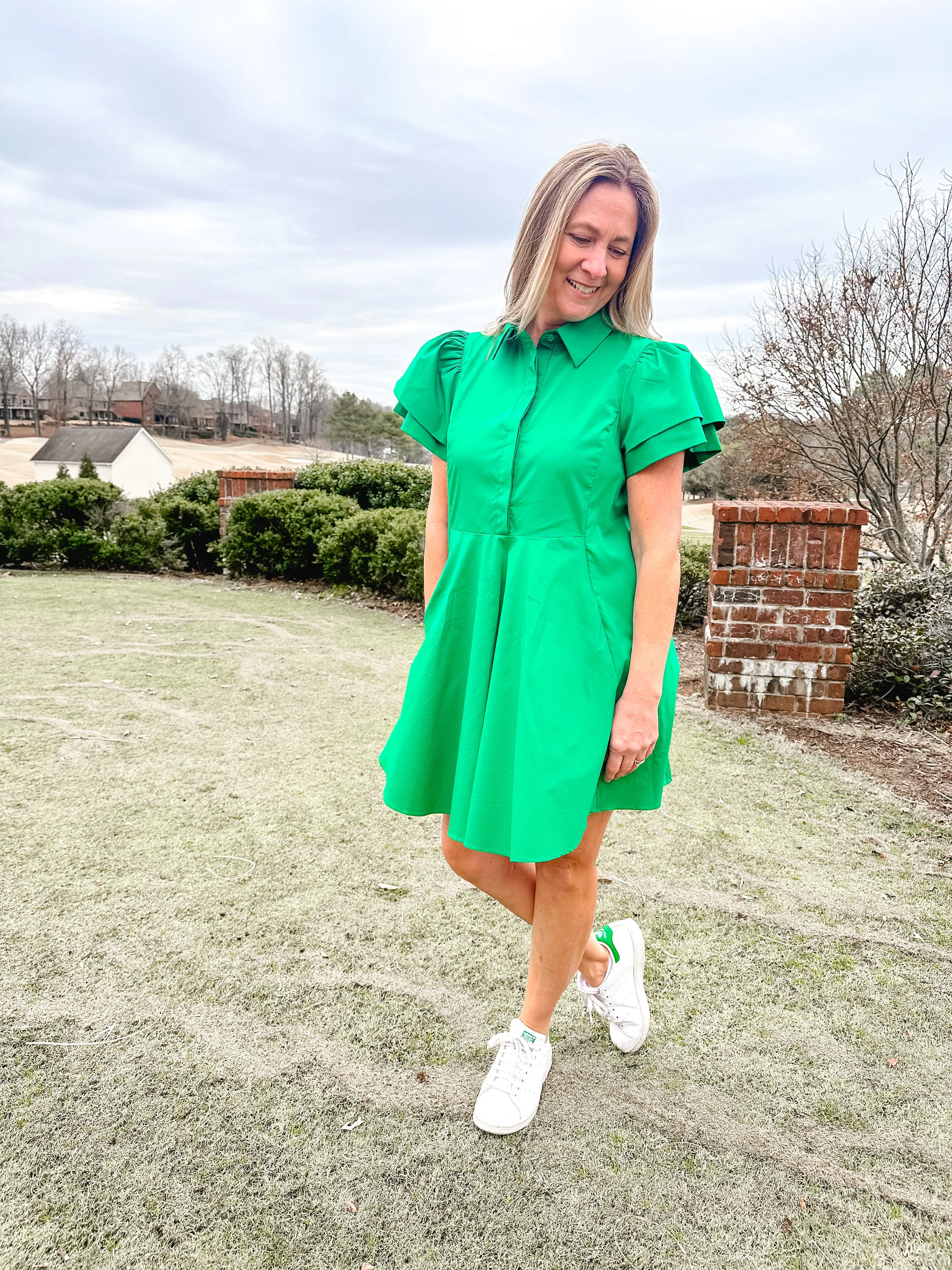 Green Peplum Dress