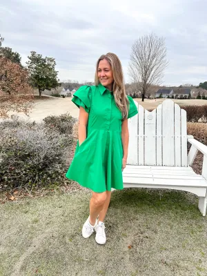 Green Peplum Dress