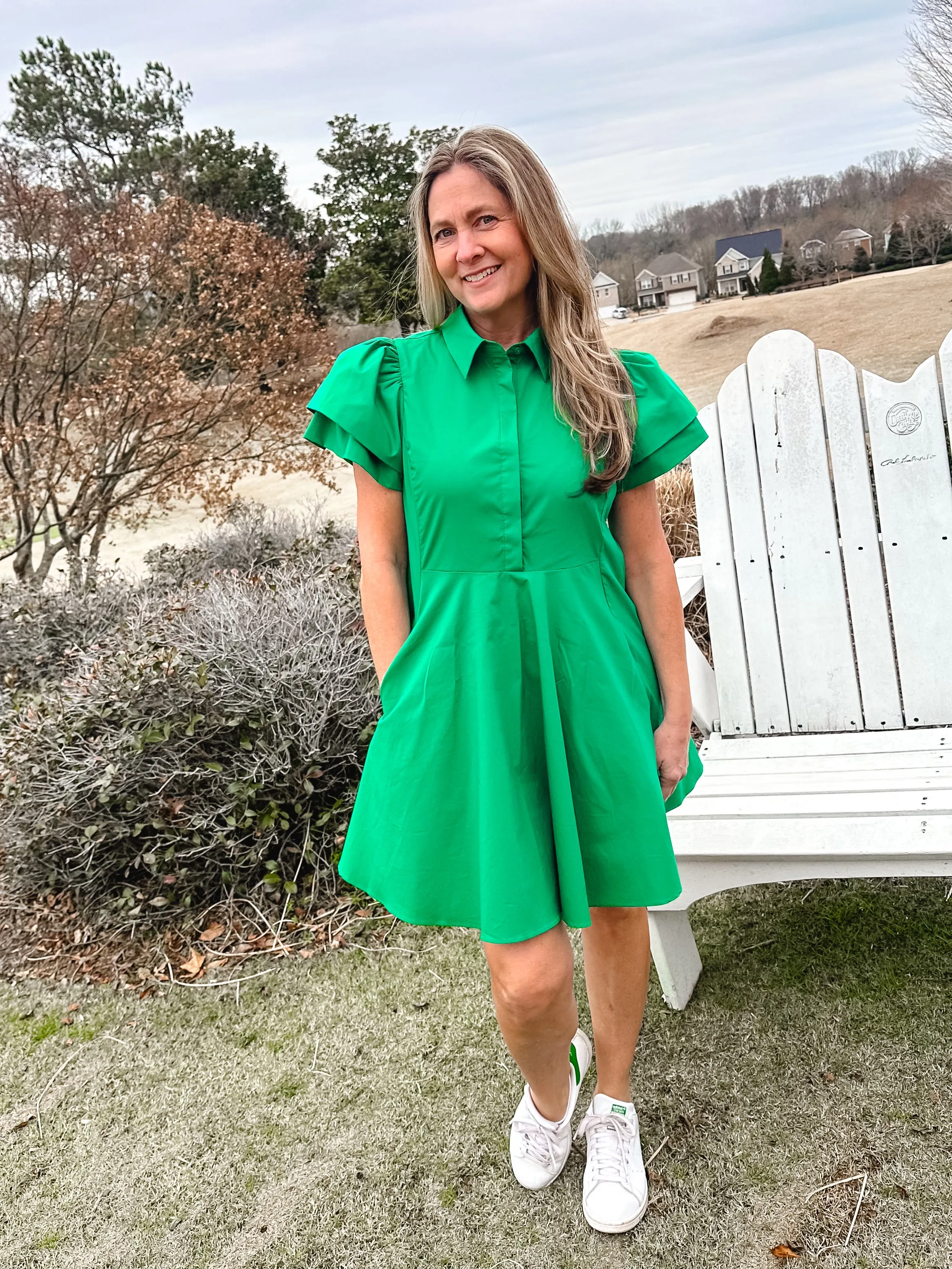 Green Peplum Dress