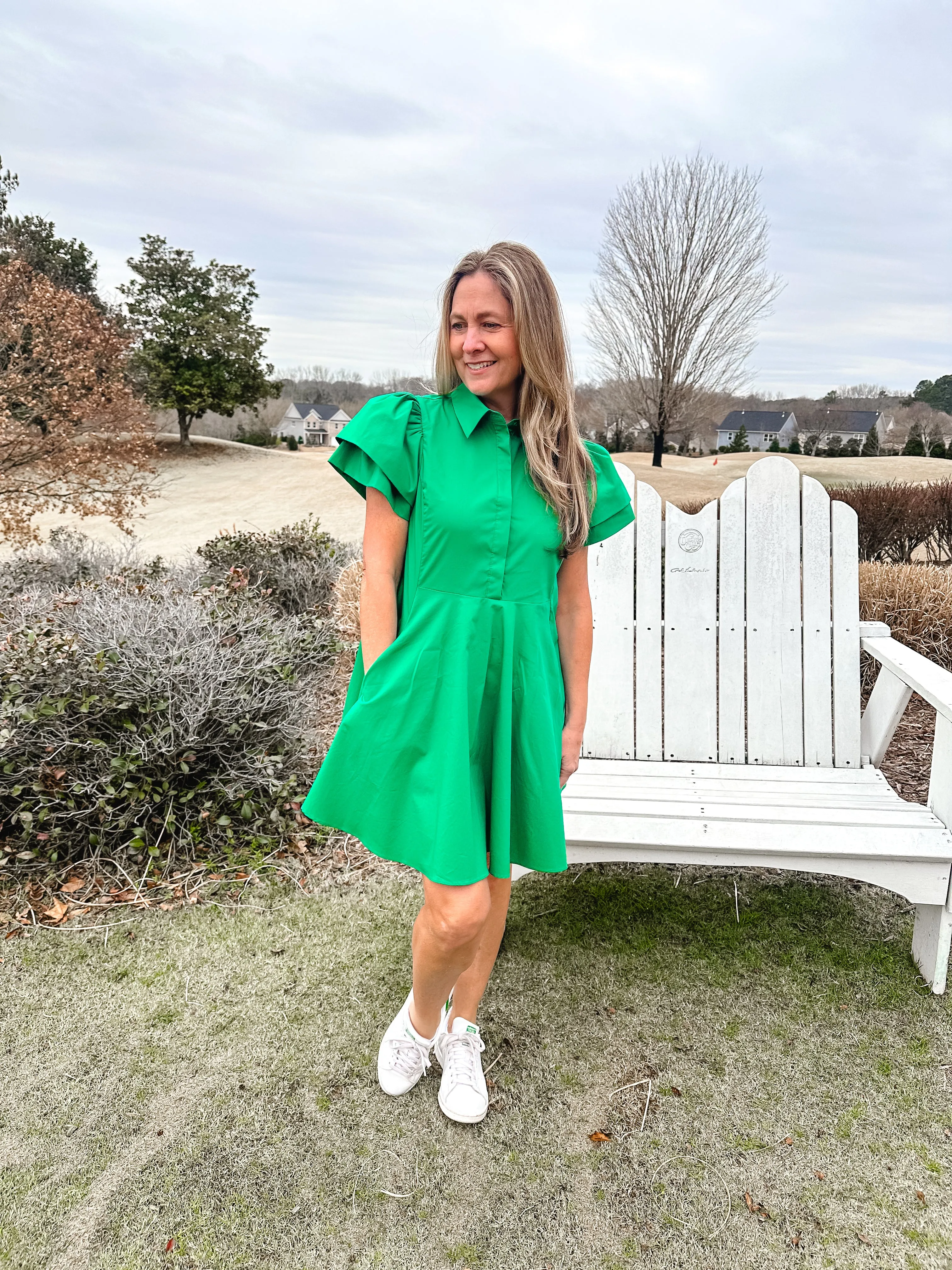 Green Peplum Dress