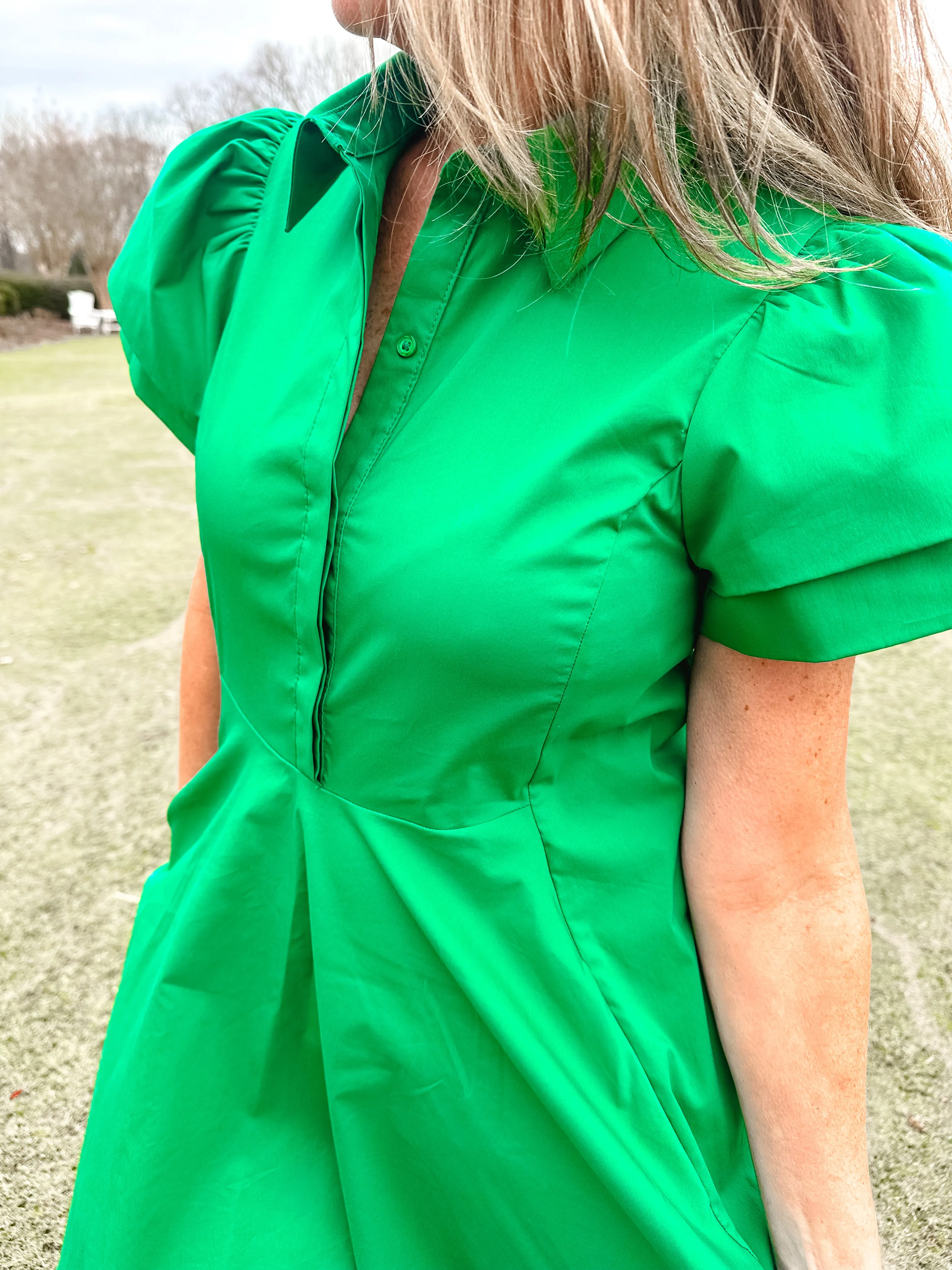 Green Peplum Dress